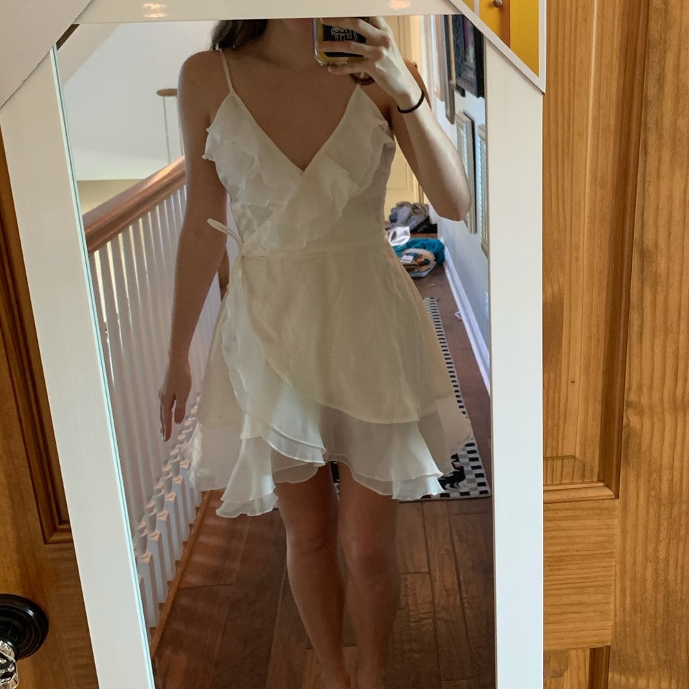 White Flowy Mini Dress